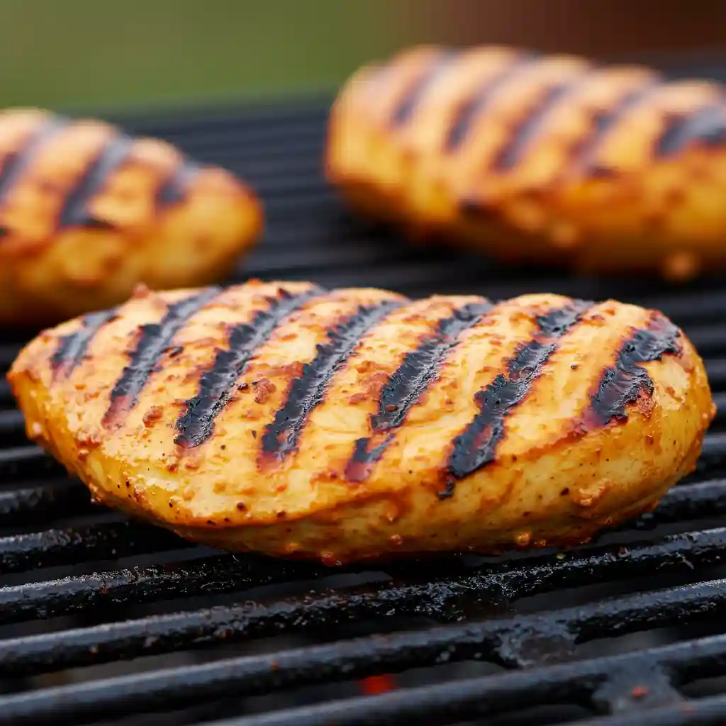 The Ultimate Cava Harissa Chicken Bowl Recipe (Customizable) 4 Grilled harissa-marinated chicken breast with golden-brown grill marks.