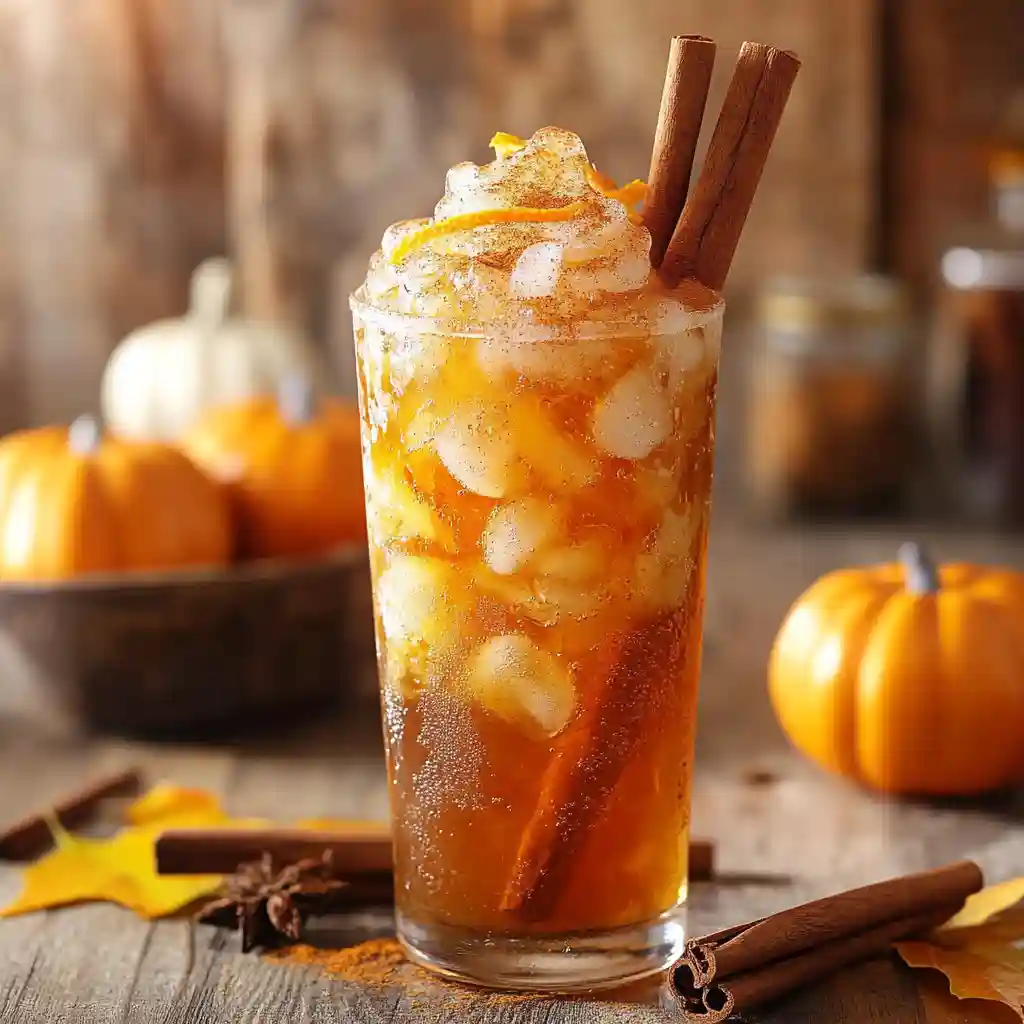 Italian Soda Recipe: Easy, Fizzy, and Flavorful 5 Seasonal Pumpkin Spice Italian Soda Recipe with cinnamon sticks and orange zest.