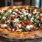 The BEST Mediterranean Pizza Recipe 12 Homemade Mediterranean pizza recipe with feta, tomatoes, olives, and herbs