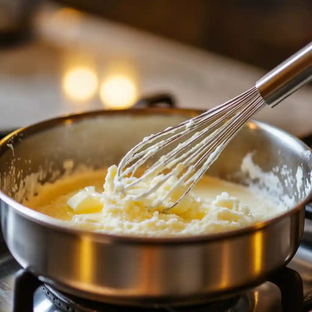 Hello Fresh Cream Sauce Base Easy Homemade Recipe & Substitutes 3 Starting Hello Fresh cream sauce base with butter and flour in a saucepan