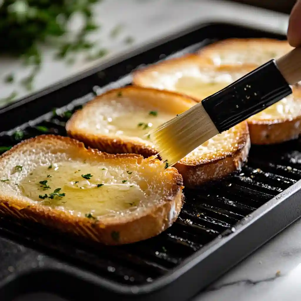 Ultimate Grilled Bread Cheese Guide Recipes & Buying Tips 3 Slicing Grilled bread cheese and grilling it in a pan on a marble kitchen counter