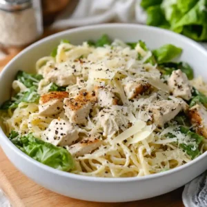 Easy & Best Chicken Caesar Salad Pasta Recipe 8 Finished Chicken Caesar Salad Pasta ready to serve