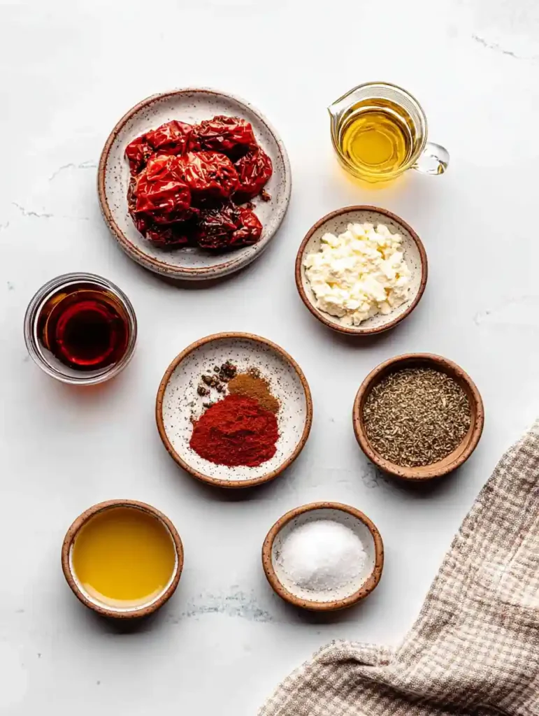 Hello Fresh Tex Mex Paste 2 Ingredients used to make Hello Fresh Tex Mex paste arranged in small bowls