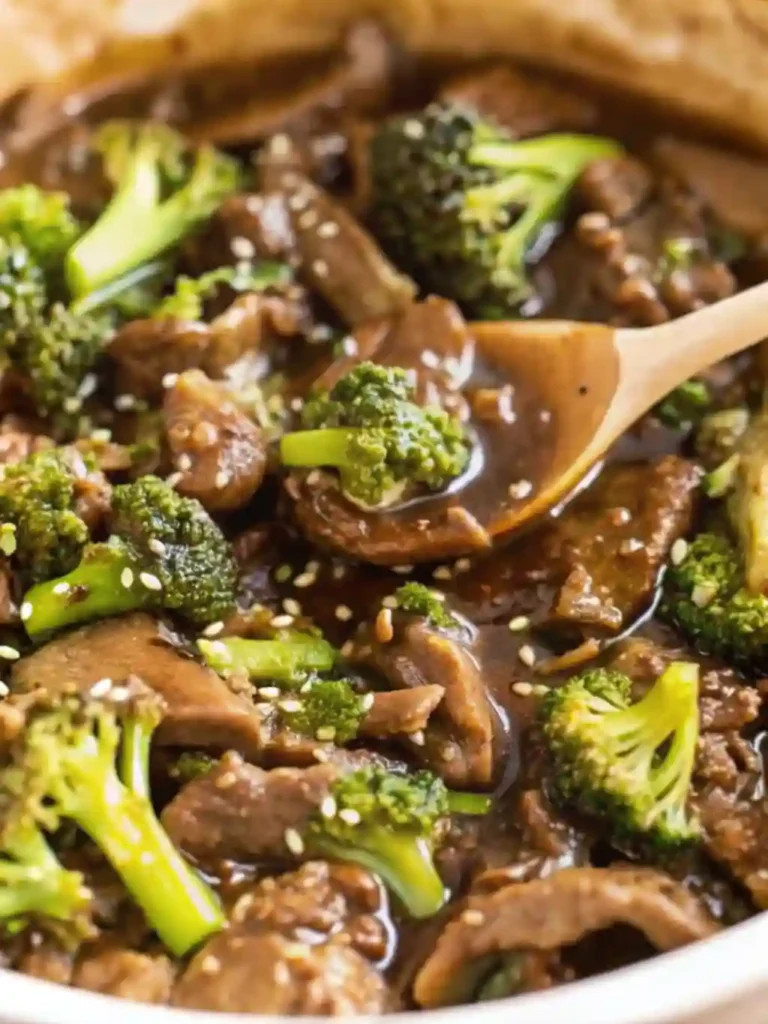 The Best Takeout-Style Chinese Beef and Broccoli Stir Fry 6 Chinese beef and broccoli in brown sauce with sesame seeds and tender vegetables