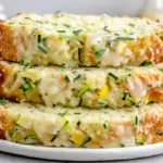 Best Lemon Zucchini Bread Recipe 14 Moist lemon zucchini bread topped with glaze and fresh lemon zest on a plate