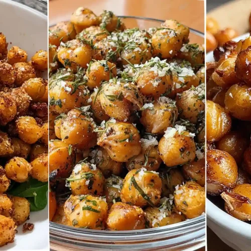 Crispy Roasted Chickpeas Snack 9 Crispy roasted chickpeas in sweet, ranch, and spicy flavors served in bowls