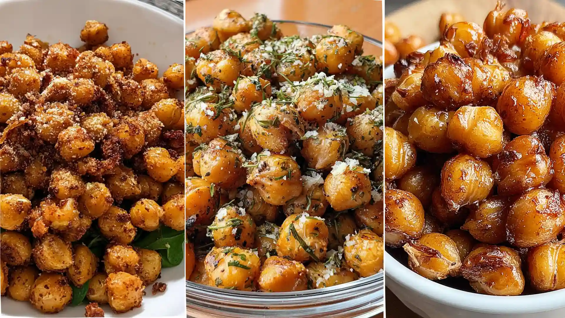 Crispy Roasted Chickpeas Snack – 3 Healthy Flavor Recipes