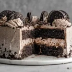 Chocolate Oreo Cake with Oreo frosting and cookies on top